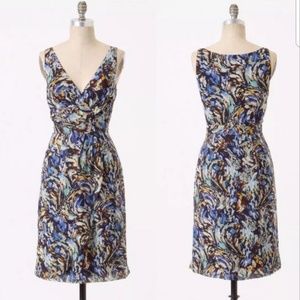 Anthro MOULINETTE SOEURS Oak Apple Silk Dress